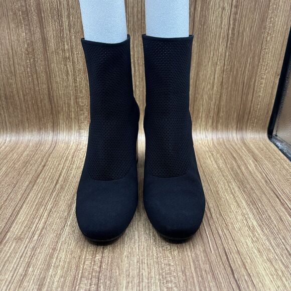 Robert Clergerie Keane Black Stretch Sock Booties EU 40/9.5 Mirrored Heel - Picture 2 of 12